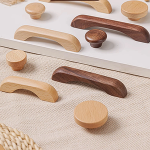 2.5"-7.56" Solid Beech & Walnut Wood Pulls & Knobs | Drawer, Cabinet, Kitchen & Dresser Hardware
