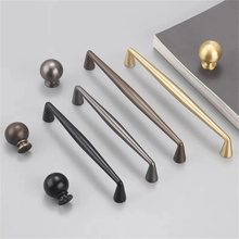Load image into Gallery viewer, Brass Pulls, Knobs &amp; Handles (Black, Gray, Coffee Bronze) | Cabinet, Kitchen, Drawer, Dresser &amp; Wardrobe Hardware
