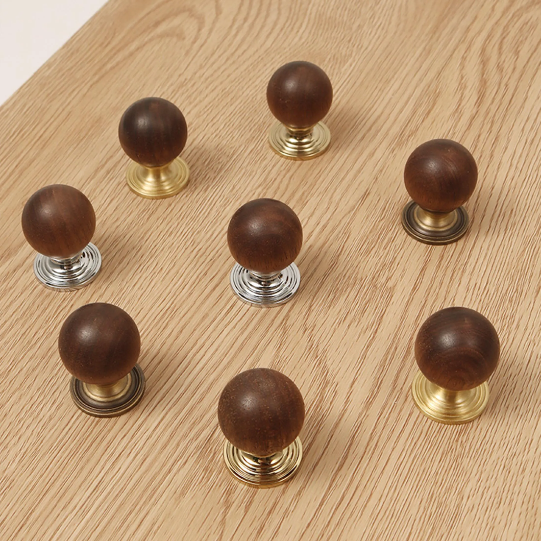 Walnut Wood & Chrome, Gold, Bronze, Brass Kitchen Knobs & Pulls | Drop Bail Drawer & Cupboard Handles, Cabinet Pulls