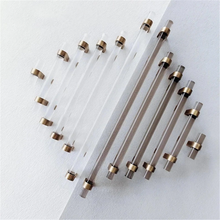 Load image into Gallery viewer, Custom-Size Clear &amp; Smoke Acrylic Knobs, Pulls &amp; Handles with Brass | Drawer, Cabinet Door, Kitchen, Dresser &amp; Bathroom Hardware
