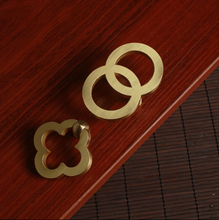 Load image into Gallery viewer, 1.1&quot;, 1.25&quot;, 2.5&quot;, 3.78&quot;, 5&quot; Brushed Brass Gold Drop Ring Cabinet Knobs | Drawer Pulls, Dresser &amp; Door Handles
