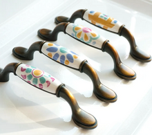 Load image into Gallery viewer,  American Mediterranean Style Ceramic Pulls - Dresser &amp; Cabinet Door Handles for Home Decor

