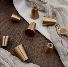 Load image into Gallery viewer, French Vintage Cone Brass Drawer Pull | Antique Brass Cabinet Handle
