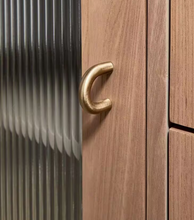 Load image into Gallery viewer, French Brass U-Shaped Pull Rings,  Retro Cabinet Drawer Wardrobe Handles
