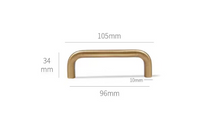 Load image into Gallery viewer, French Brass U-Shaped Pull Rings,  Retro Cabinet Drawer Wardrobe Handles
