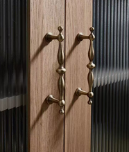 Load image into Gallery viewer, French Antique Brass Pendant Pulls | Retro Cabinet Drawer Handles
