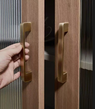 Load image into Gallery viewer, Mid-Century Long Brass Pulls | American Retro Antique Brass Cabinet &amp; Wardrobe Handles
