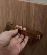 Load image into Gallery viewer, Mid-Century Long Brass Pulls | American Retro Antique Brass Cabinet &amp; Wardrobe Handles
