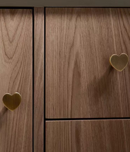 Load image into Gallery viewer, Heart Shaped Antique Brass Cabinet Pulls | French Retro Antique Brass Handles for Kids Room

