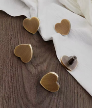 Load image into Gallery viewer, Heart Shaped Antique Brass Cabinet Pulls | French Retro Antique Brass Handles for Kids Room
