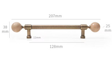 Load image into Gallery viewer, French Round Antique Brass Walnut Pulls | Retro New Chinese Cabinet Drawer Handles
