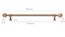 Load image into Gallery viewer, French Round Antique Brass Walnut Pulls | Retro New Chinese Cabinet Drawer Handles

