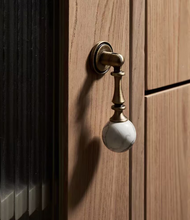 Load image into Gallery viewer, Crystal Round Ball Pendant Brass Pulls | French Retro Marble Mid-Century Wardrobe Cabinet Handles
