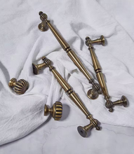Load image into Gallery viewer, Vintage Antique Brass Pumpkin Cabinet Knobs &amp; Pulls, French Retro Drawer Handles
