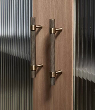 Load image into Gallery viewer, European Knurled Brass Drawer Pulls, French Mid-Century Retro Classical Wardrobe Cabinet Handles
