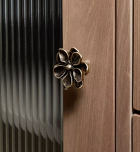 Load image into Gallery viewer, Camellia Antique Brass Small Pulls, French Mid-Century Creative Kids Room Cabinet Drawer Handles
