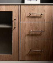 Load image into Gallery viewer, Mid-Century Retro Brass Drawer Pulls, French Luxury Premium Cabinet Handles for Kitchen Wardrobe Shoe Cabinet
