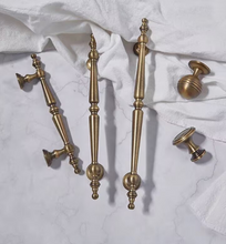 Load image into Gallery viewer, French Mid-Century Walnut Brass Drawer Pulls New Chinese Retro Cabinet Door Handles
