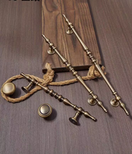 Load image into Gallery viewer, Vintage Bronze Brass Long Cabinet Pulls French Mid-Century Kitchen Drawer Wardrobe Door Handles
