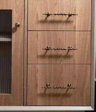 Load image into Gallery viewer, Vintage Bronze Brass Long Cabinet Pulls French Mid-Century Kitchen Drawer Wardrobe Door Handles
