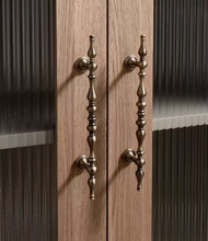 Load image into Gallery viewer, Vintage Bronze Brass Long Cabinet Pulls French Mid-Century Kitchen Drawer Wardrobe Door Handles
