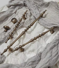 Load image into Gallery viewer, Vintage Bronze Brass Long Cabinet Pulls French Mid-Century Kitchen Drawer Wardrobe Door Handles
