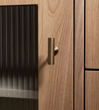 Load image into Gallery viewer, French Retro Vertical Groove Brass Cabinet Pulls, Modern Luxury Drawer Handles for Wardrobe Kitchen Cabinet
