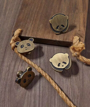 Load image into Gallery viewer, Panda Creative Brass Handles Cute Artistic Walnut Cabinet Pulls for Kids Room Wardrobe Cupboard
