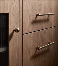 Load image into Gallery viewer, Italian Minimalist Hammered Brass Small Pulls Mid‑Century Retro Bronze Long Handles for Kitchen Wardrobe Drawer Cabinet

