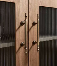 Load image into Gallery viewer, Mid‑Century Modern Retro Brass Drawer Pulls French Bronze Walnut Furniture Handles for Wardrobe Cabinet
