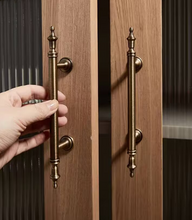 Load image into Gallery viewer, Mid‑Century Modern Retro Brass Drawer Pulls French Bronze Walnut Furniture Handles for Wardrobe Cabinet
