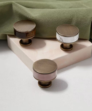 Load image into Gallery viewer, Walnut Brass Drawer Pulls French Bronze Mid‑Century Modern Crystal Handles for Kitchen Wardrobe Cabinet

