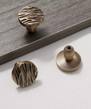 Load image into Gallery viewer, Hammered High‑End Vintage Bronze Small Pulls French Retro Handles for Kids Room Wardrobe Cabinet Drawer
