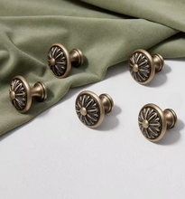Load image into Gallery viewer, Creative High‑End Brass Small Drawer Pulls French Retro Mid‑Century Handles for Kids Room Kitchen Wardrobe Cabinet
