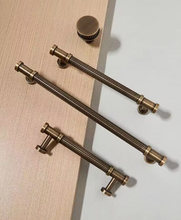 Load image into Gallery viewer, Italian Style Antique Bronze Mid‑Century Long Brass Pulls French Handles for Wardrobe Drawer Kitchen Cabinet
