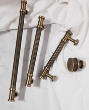Load image into Gallery viewer, Italian Style Antique Bronze Mid‑Century Long Brass Pulls French Handles for Wardrobe Drawer Kitchen Cabinet
