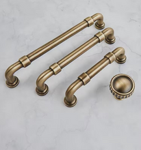 Load image into Gallery viewer, American Vintage Bronze Small Drawer Pulls, New Chinese Antique Solid Brass French Retro Wardrobe Cabinet Handles
