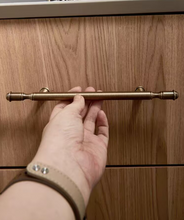 Load image into Gallery viewer, Mid‑Century Modern Brass Cabinet Pulls French New Chinese Retro Bronze Handles for Kitchen Drawer Wardrobe
