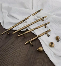 Load image into Gallery viewer, Antique Bronze Brass Pulls, Luxury Retro French Handles for Cabinet Drawer Wardrobe Shoe Cabinet Furniture
