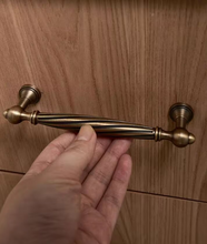 Load image into Gallery viewer, Baopo Mid‑Century Art Brass Drawer Pulls, French European Retro Bronze Handles for Shoe Cabinet, Cabinet &amp; Wardrobe
