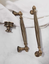 Load image into Gallery viewer, Baopo Mid‑Century Art Brass Drawer Pulls, French European Retro Bronze Handles for Shoe Cabinet, Cabinet &amp; Wardrobe
