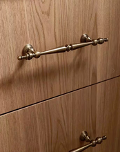 Load image into Gallery viewer, Mid‑Century Brass Drawer Pulls, French Retro High‑End Pendant Ball Handles for Kitchen Cabinet &amp; Wardrobe
