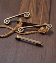 Load image into Gallery viewer, Cloud‑Shaped Mid‑Century Long Brass Pulls, New Chinese Retro Handles for Cabinet &amp; Wardrobe
