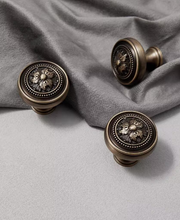 Load image into Gallery viewer, American Antique Bronze Small Brass Pulls, French Retro Mid‑Century European Handles for Cabinet Wardrobe
