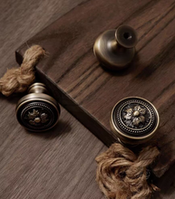 Load image into Gallery viewer, American Antique Bronze Small Brass Pulls, French Retro Mid‑Century European Handles for Cabinet Wardrobe
