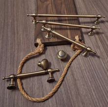 Load image into Gallery viewer, Mid-century Long Brass Drawer Pulls, French New Chinese Retro Cabinet Wardrobe Handles
