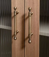 Load image into Gallery viewer, Baopo French Retro Round Brass Pulls, New Chinese Mid-Century Handles for Cabinet Drawer Wardrobe
