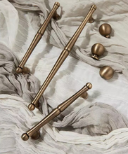 Load image into Gallery viewer, Mid-century Brass Pulls, French Retro Round Handles for Wardrobe Drawer Cabinet Kitchen

