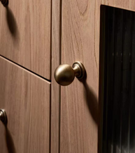 Load image into Gallery viewer, French Round Brass Drawer Knob, Retro New Chinese Bronze Wardrobe Cabinet Handle
