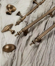 Load image into Gallery viewer, Mid-Century Retro Brass Pulls, French Antique Bronze Handles for Walnut Furniture, Drawers, Cabinets &amp; Wardrobes
